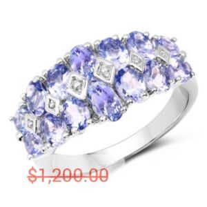 2.26 CT GENUINE NATURAL TANZANITE Designer Ring